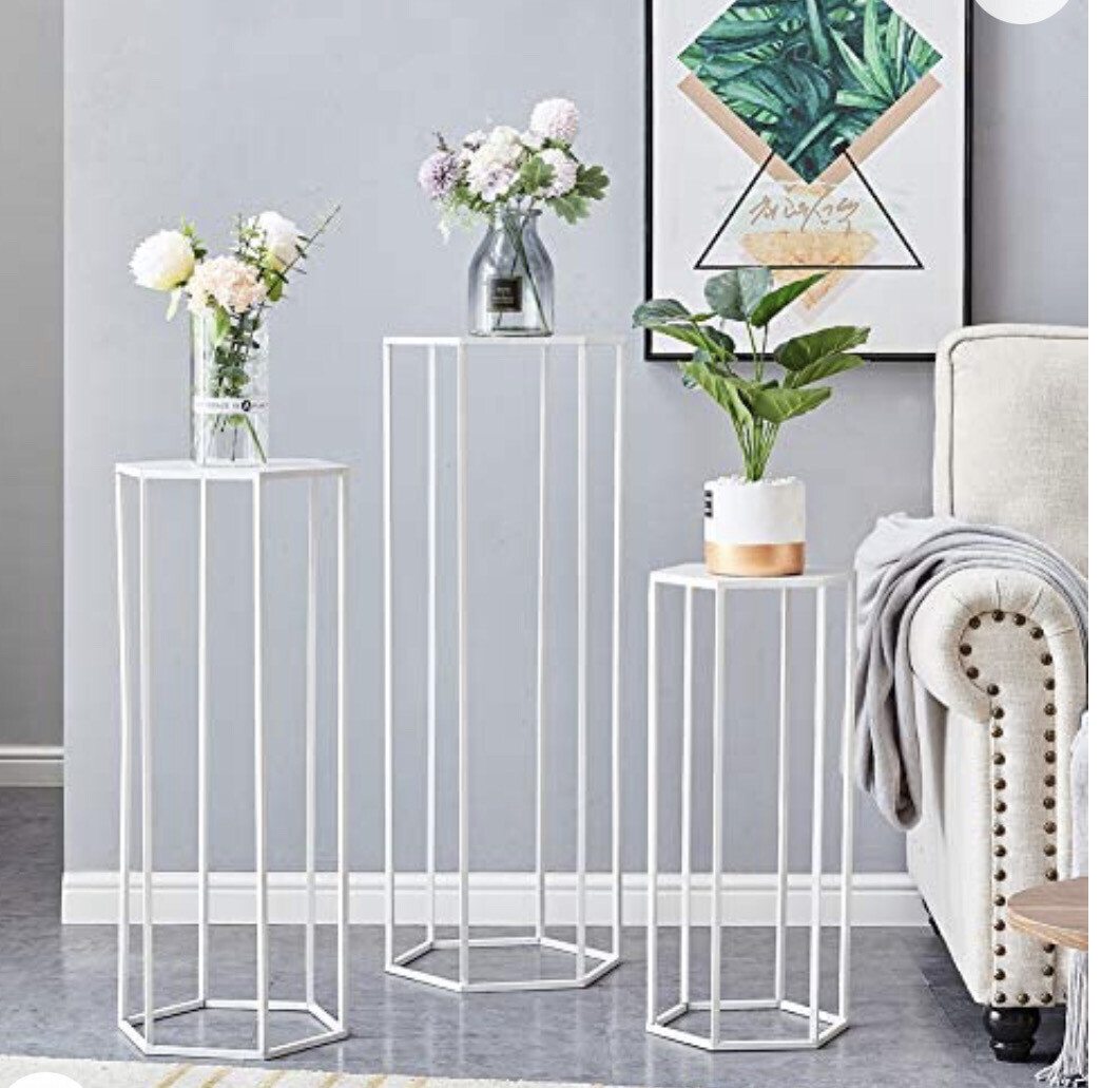 White Plant Stand Set Of 3
