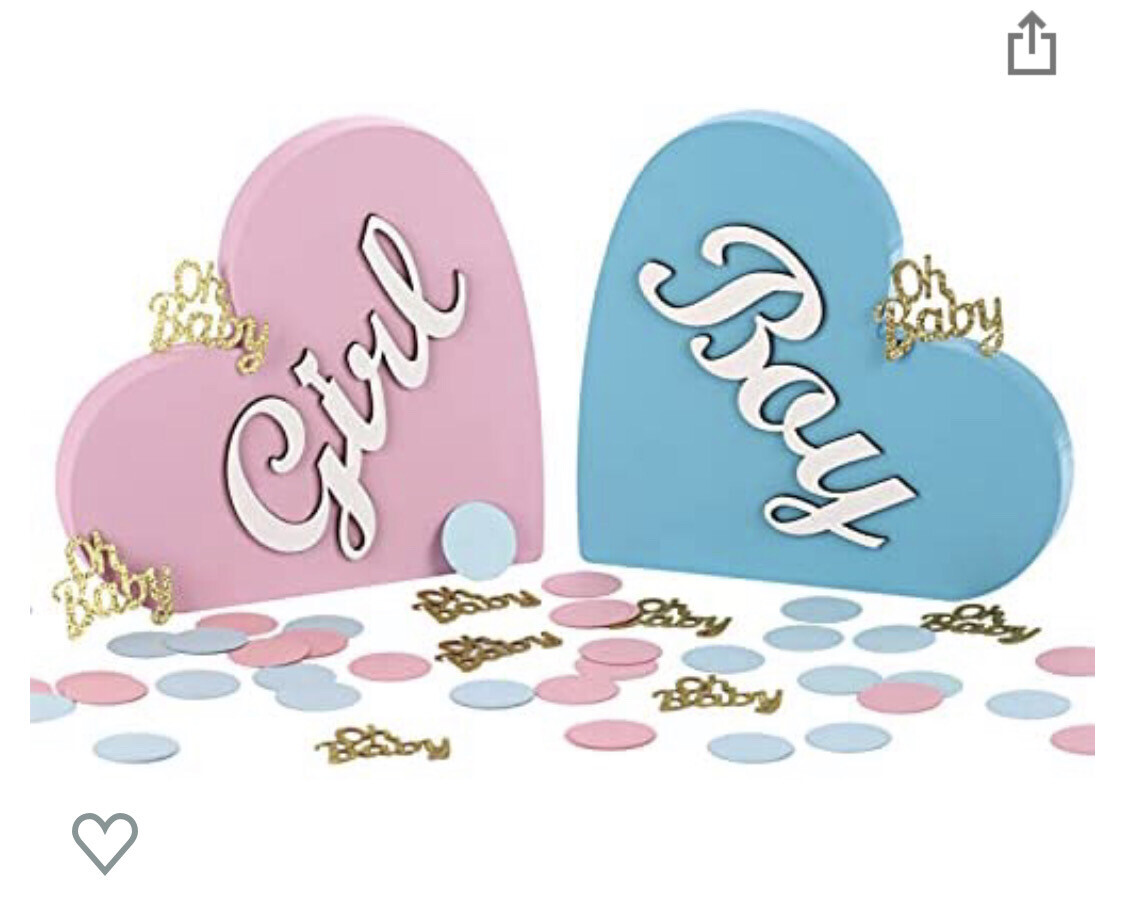 Gender Reveal Tabletop Wood Hearts (2)