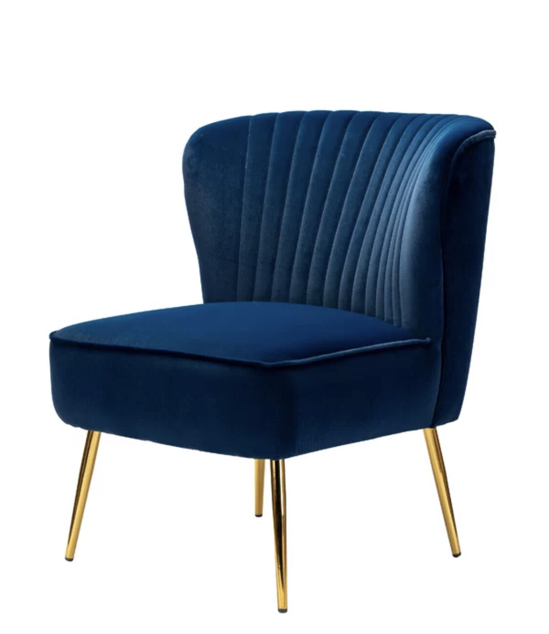 Navy Blue Tufted Velvet Chair