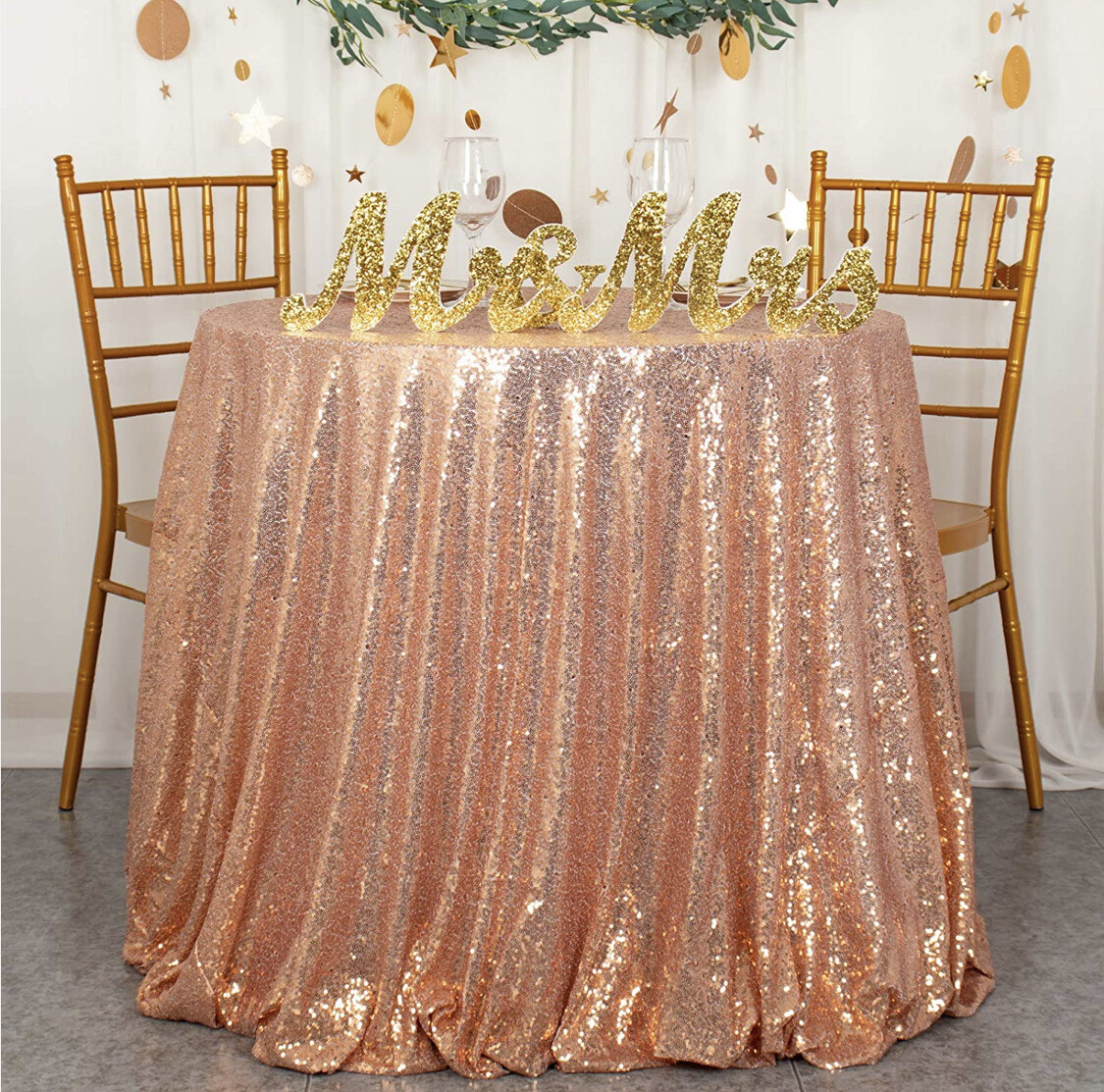 Rose Gold Sequin Tablecloth