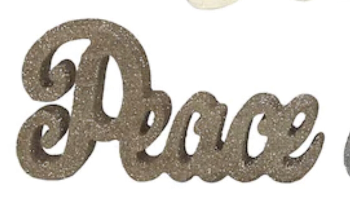 Gold 7.5" Glitter Peace Tabletop Sign by Ashland®
