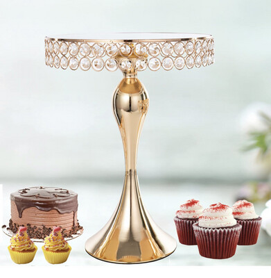 Cake Stand with Crystal Decoration Pedestal Stand for Parties Wedding Birthday Party, 10inch x 12inch