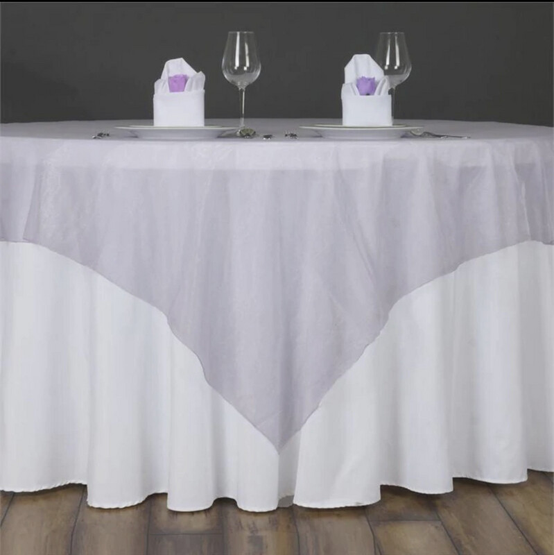 60&#39;&#39; | Lavender Square Sheer Organza Table Overlay