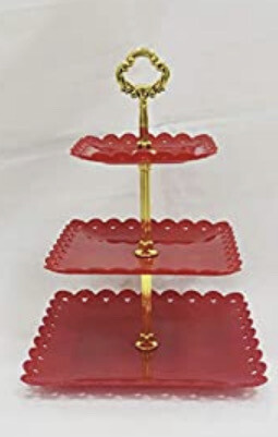 Cakes Desserts Stand, 3-Tier Fruits Plate &amp; Pastry Snacks Cupcake Display