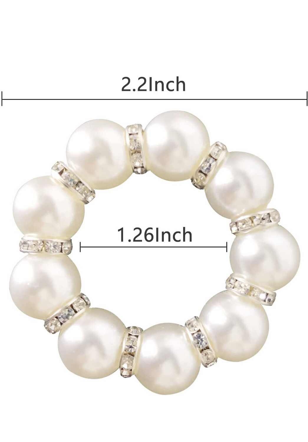 Pearl And Silver Beaded Napkin Ring