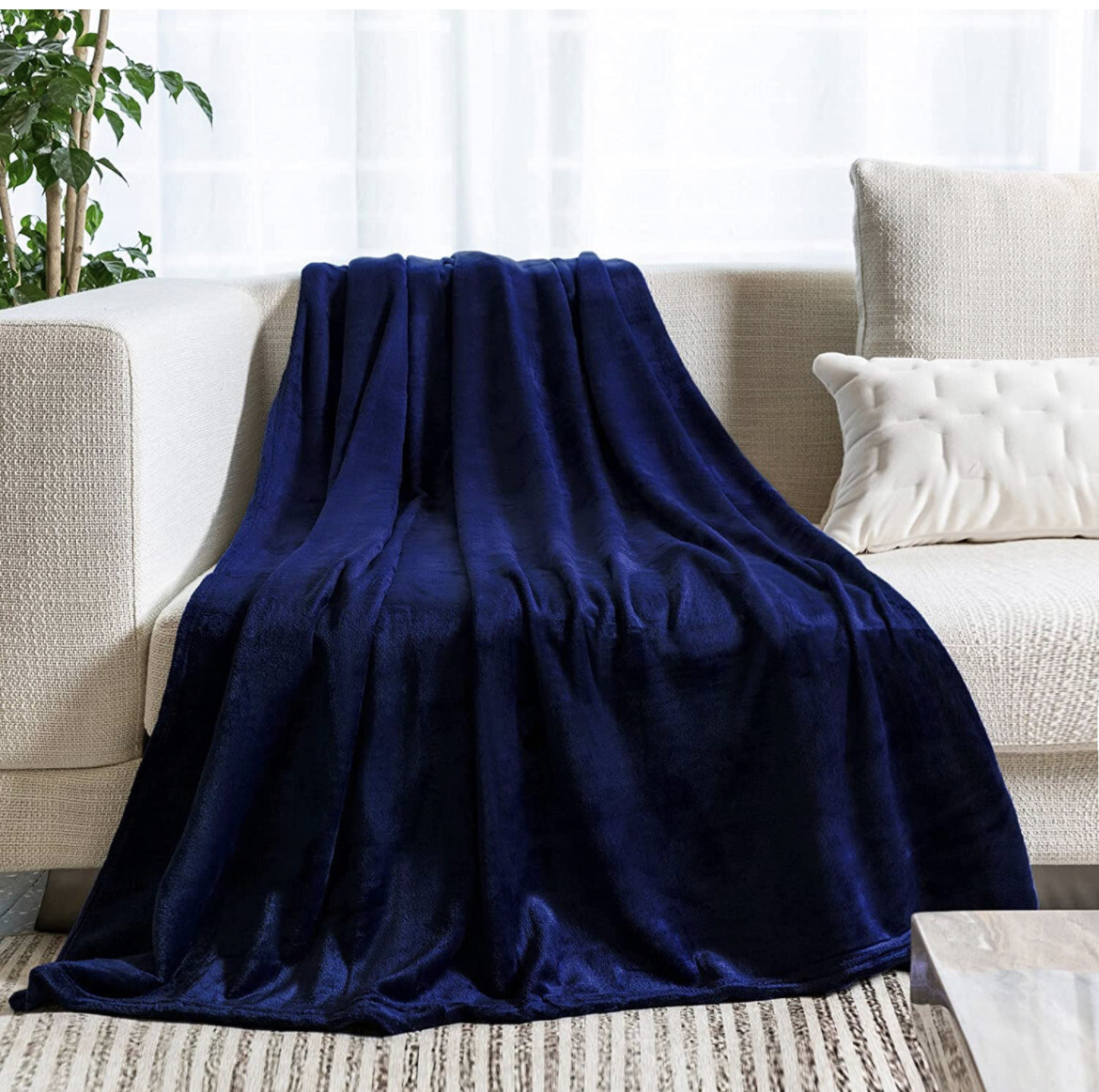 Navy Blue Throw Blanket