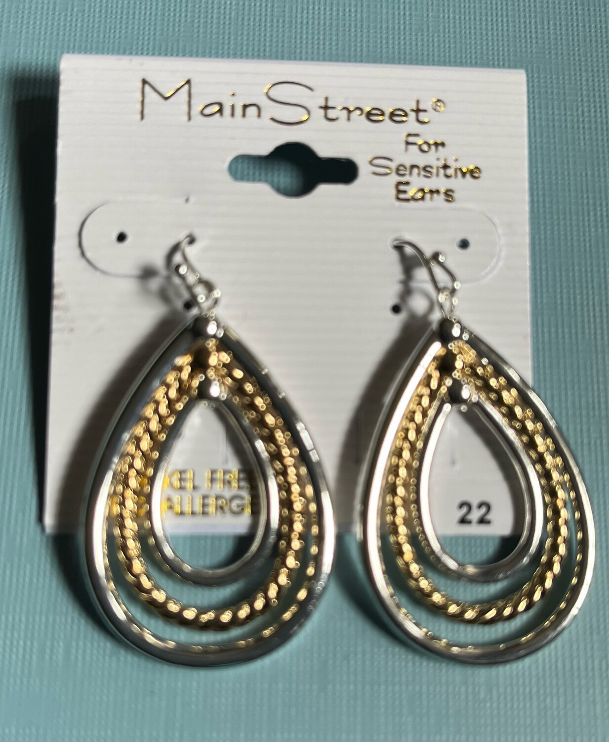 Silver and Gold Loop Earrings (B)