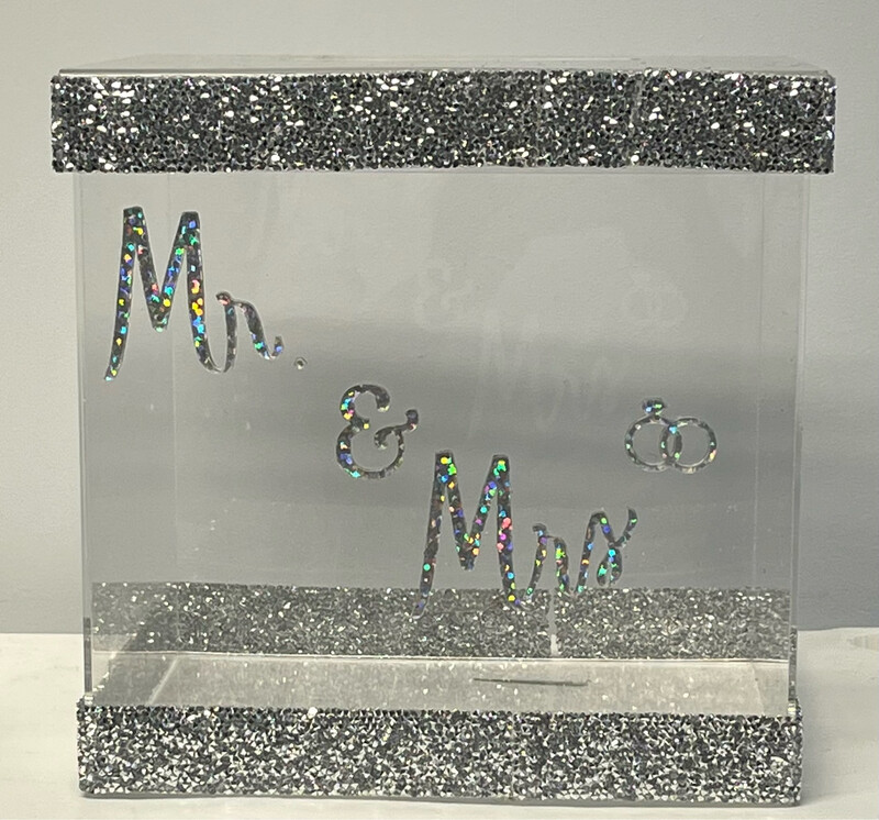 Silver Mr.&amp; Mrs. Card Box