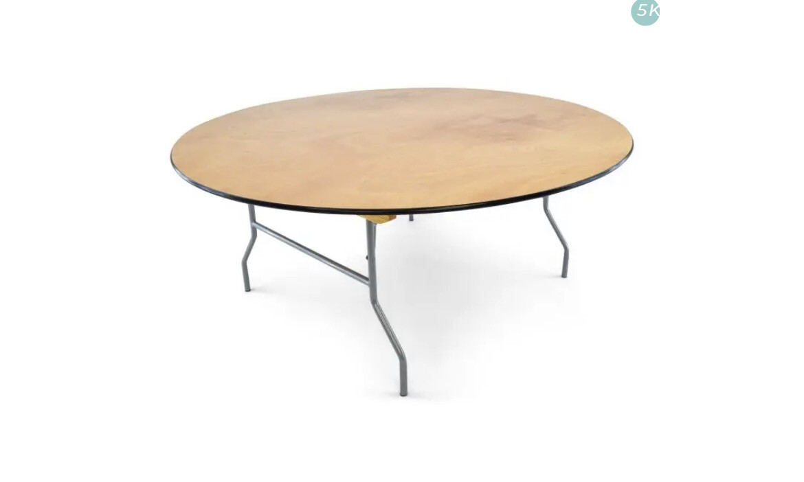 72'' Round Wood Folding Table