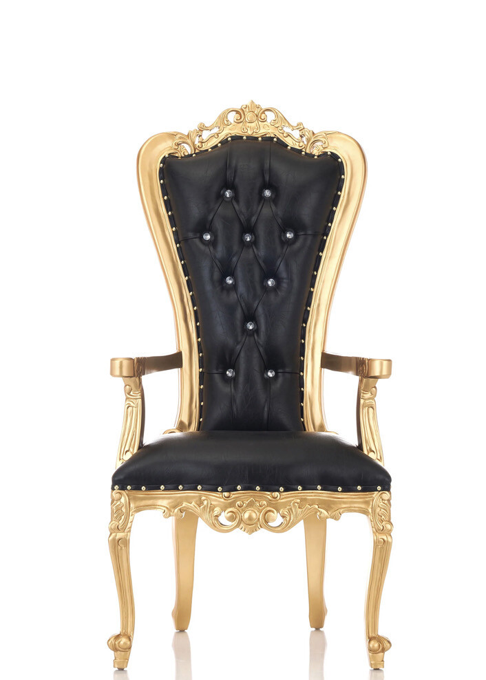 Black &amp; Gold princess Throne Chair