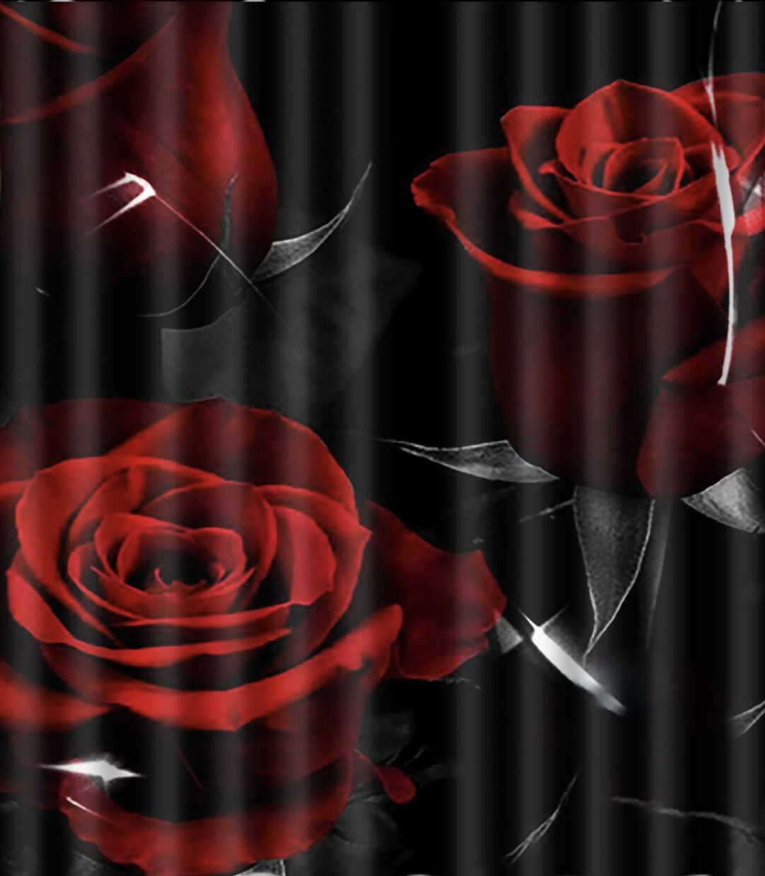 Red And Black Rose Curtain