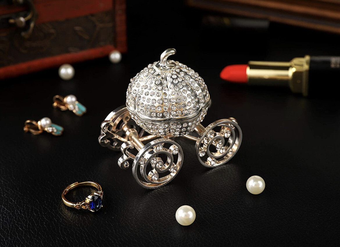 Silver pumpkin carriage table-top 