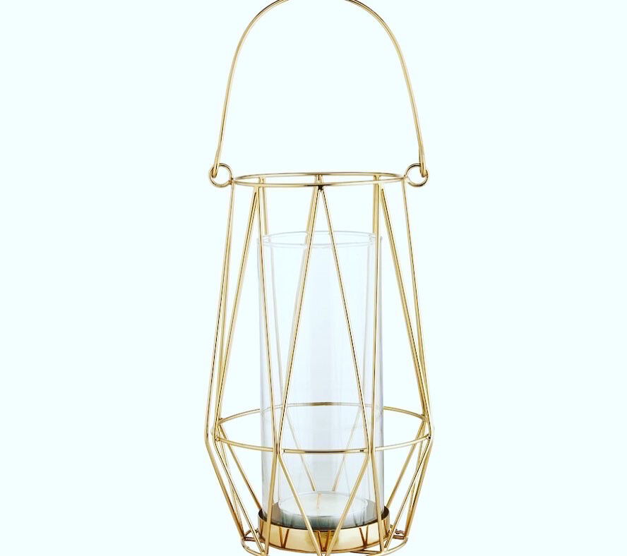 Gold Large Candle Holder With Handle