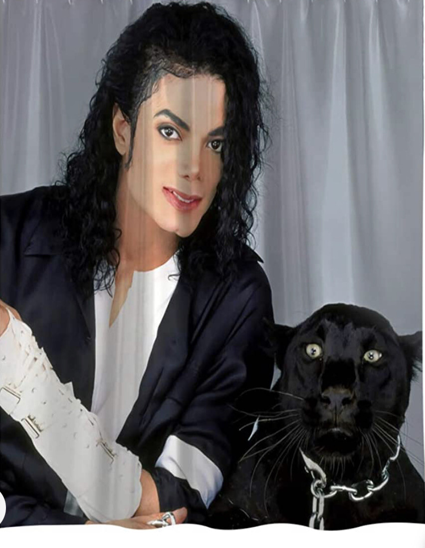 Michael Jackson With Dog Curtain