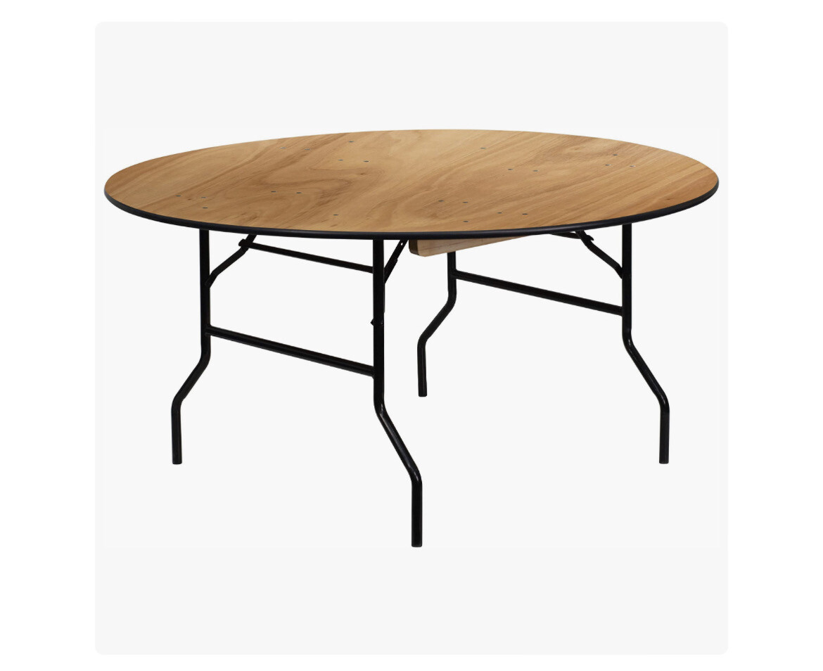 60” Round Wood Table