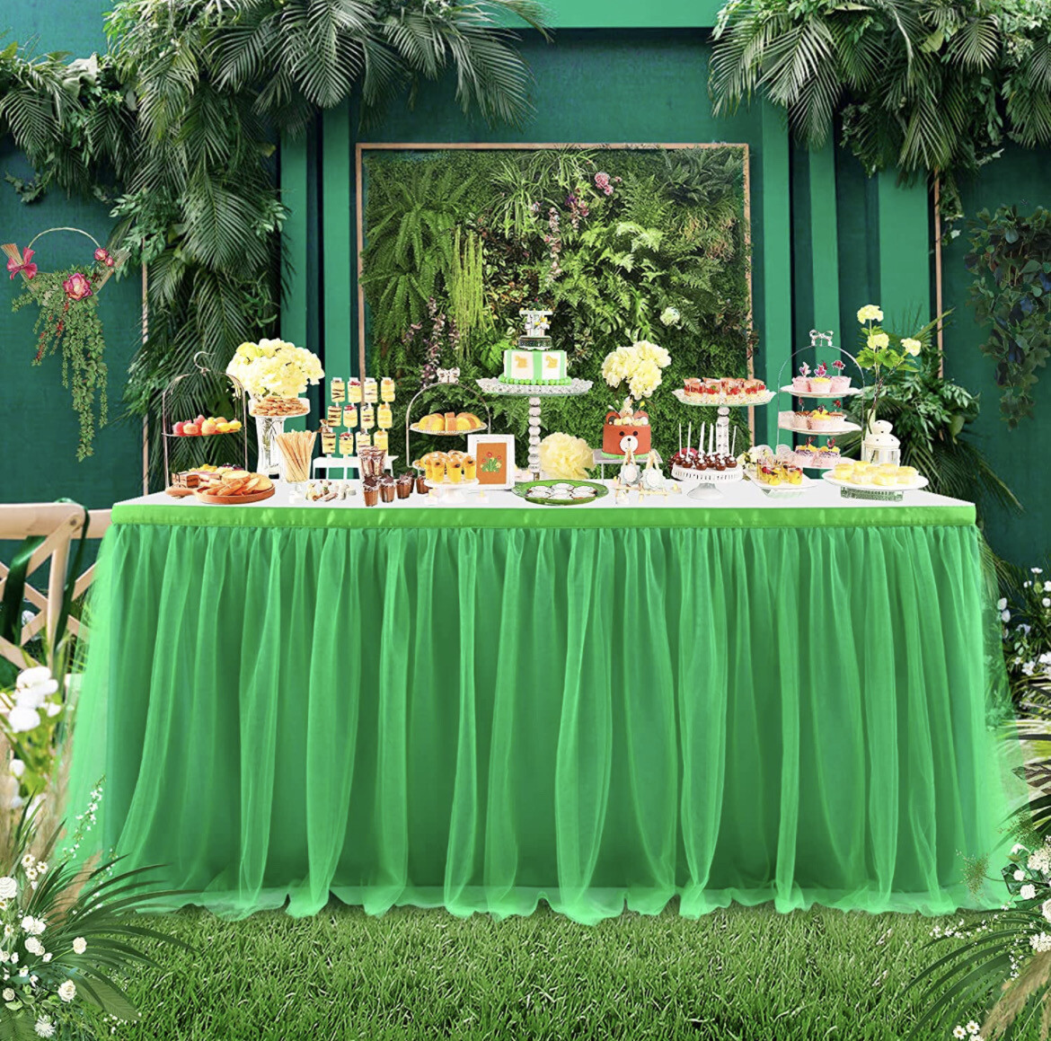 Green Tulle Table Skirt