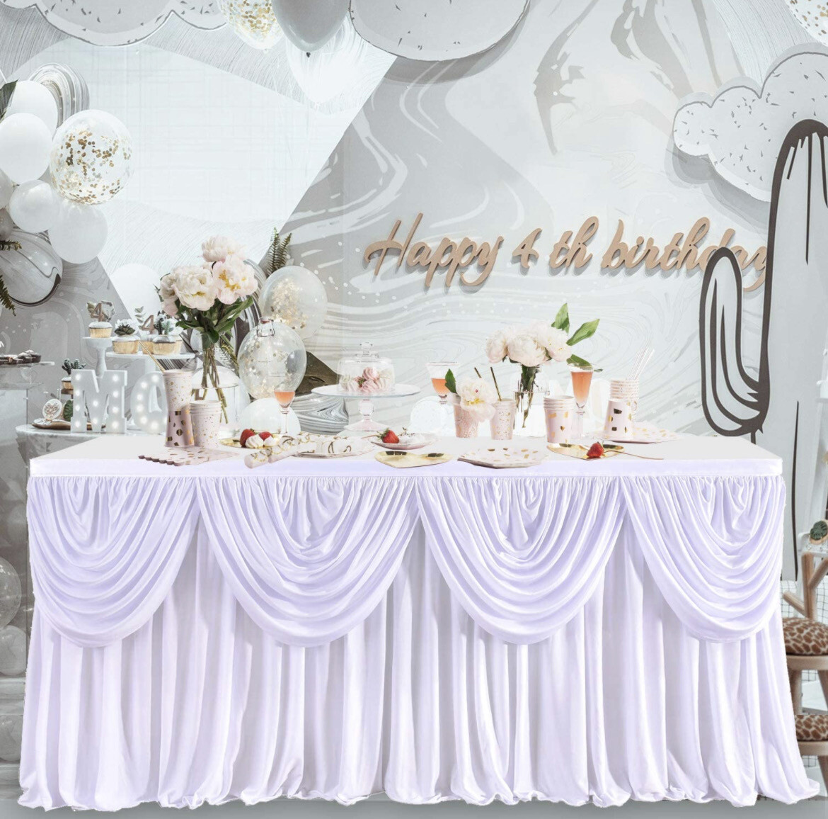 White Tutu Table Skirt 6ft
