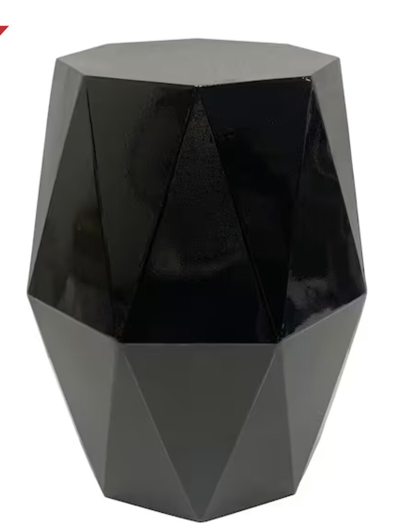 17" Black Geometric Stool