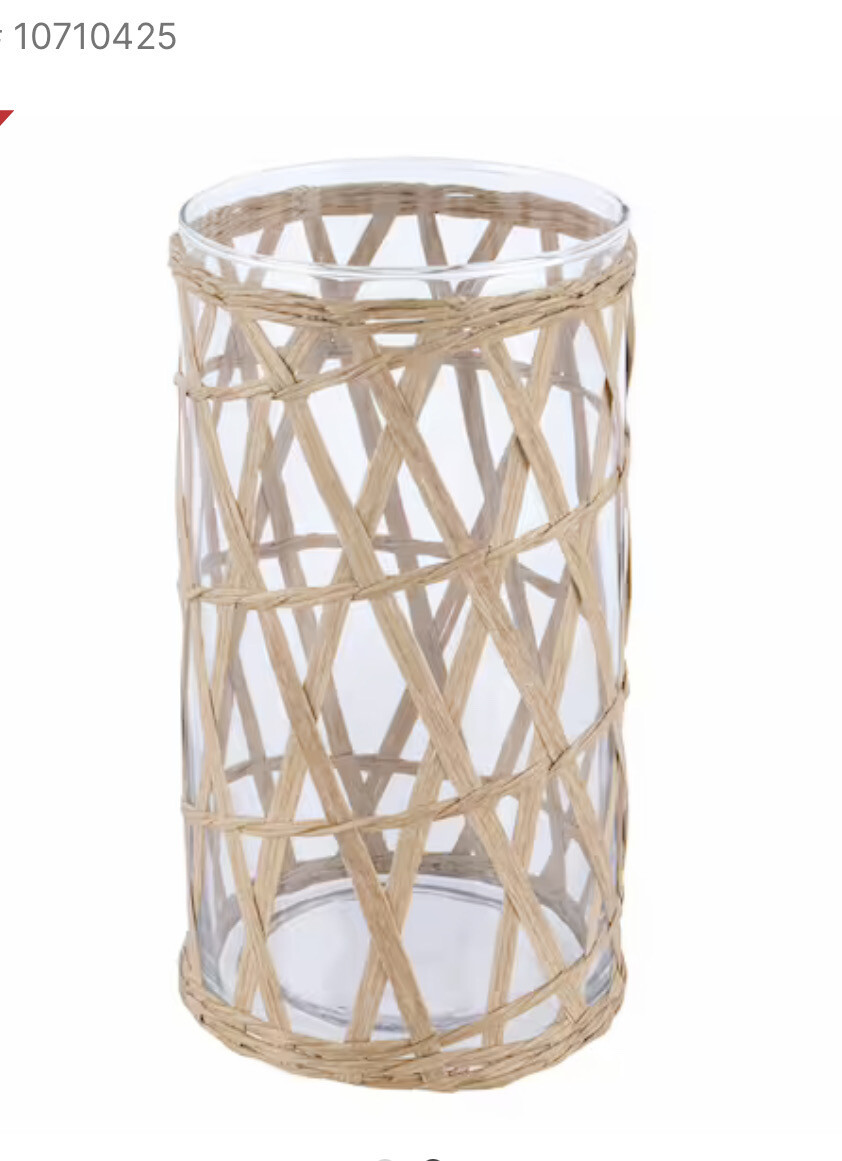 8" Glass &amp; Rope Cylinder Vase by Ashland