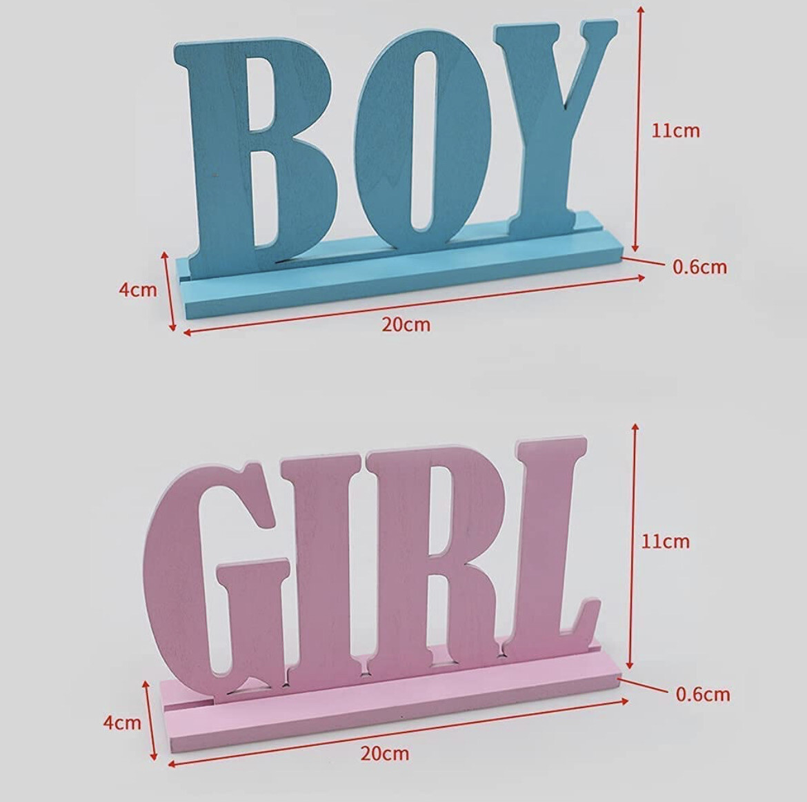 Boy Girl Wooden Table Decorations,Gender Reveal Table Decorations