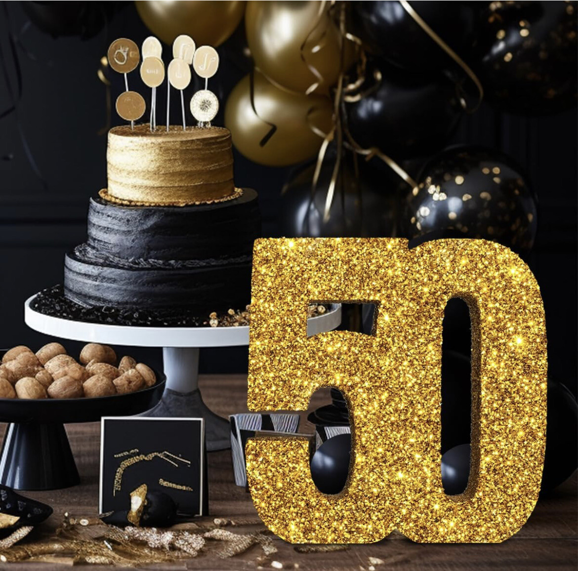 Gold 50th Number Center Piece