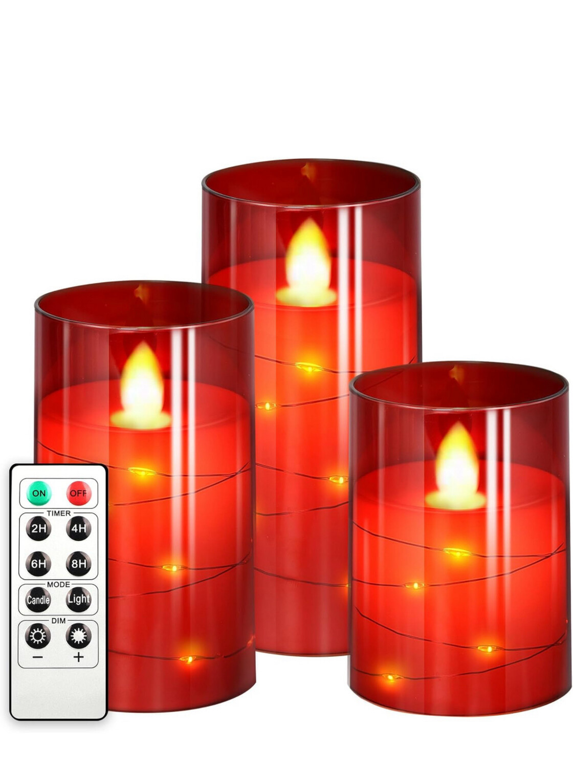 Red led Candle Set Of 3