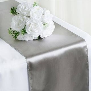 Silver Satin Table Runner