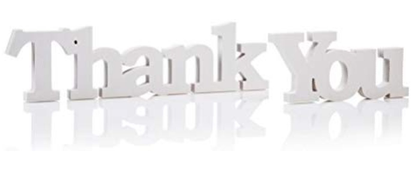 Wooden letter white Thank you