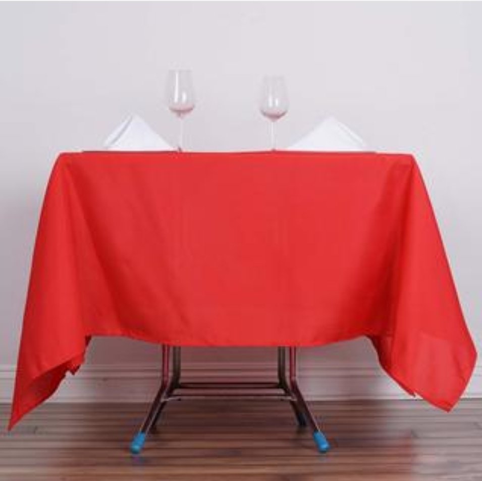 Red 70 inch Square Tablecloth