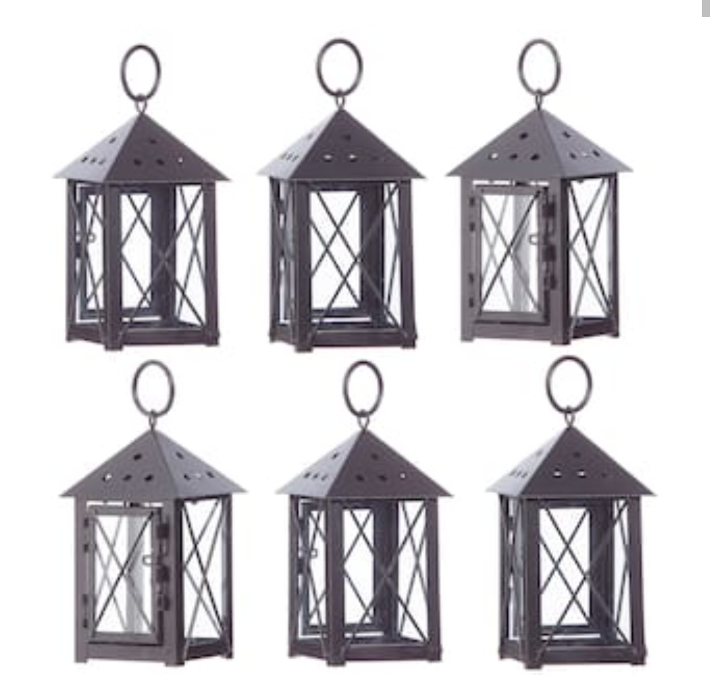 Mini Tea Light Lanterns ( Set of 6 )