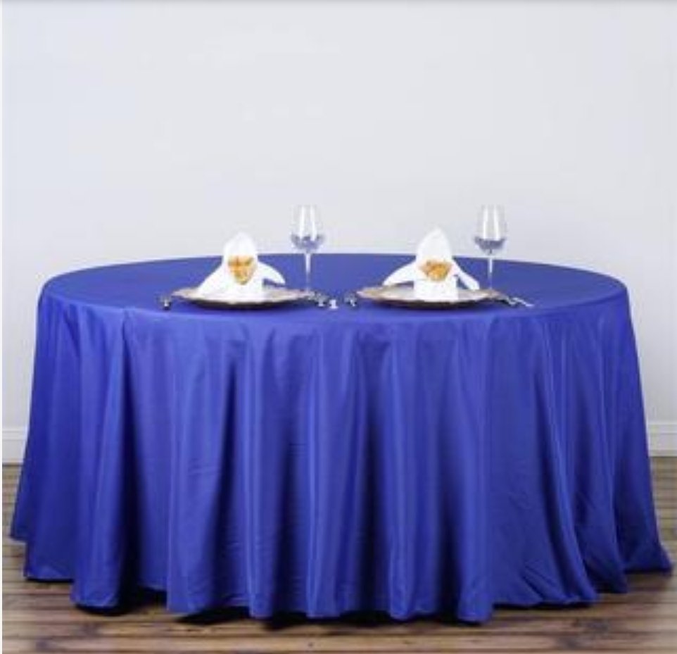 Royal Blue Round Tablecloth 120 inch