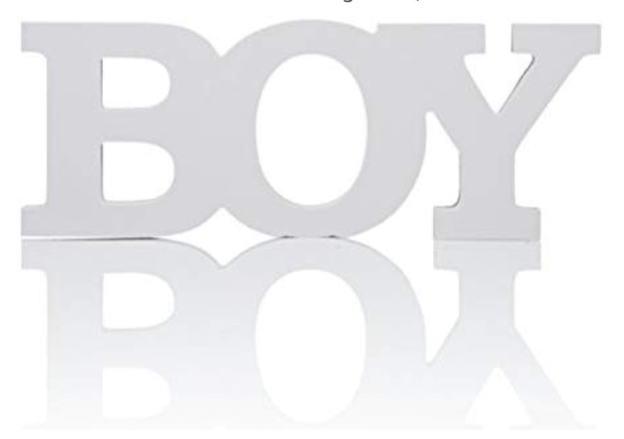 White Table Top Boy Wooden letters Center Piece