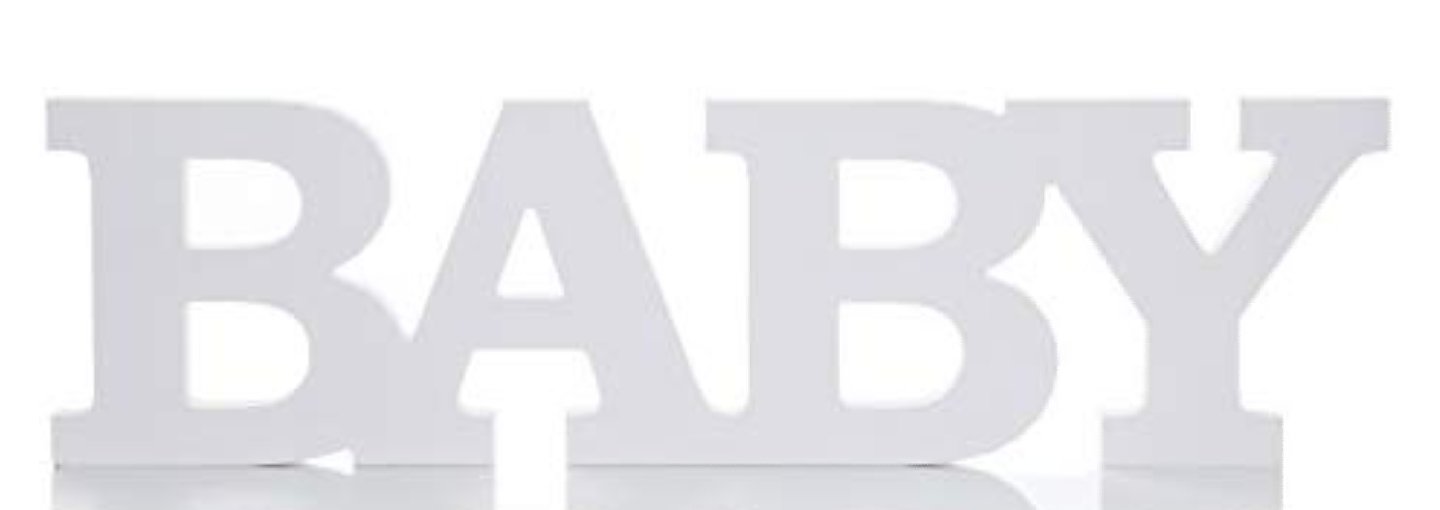 White Baby Wooden Letters Center Piece