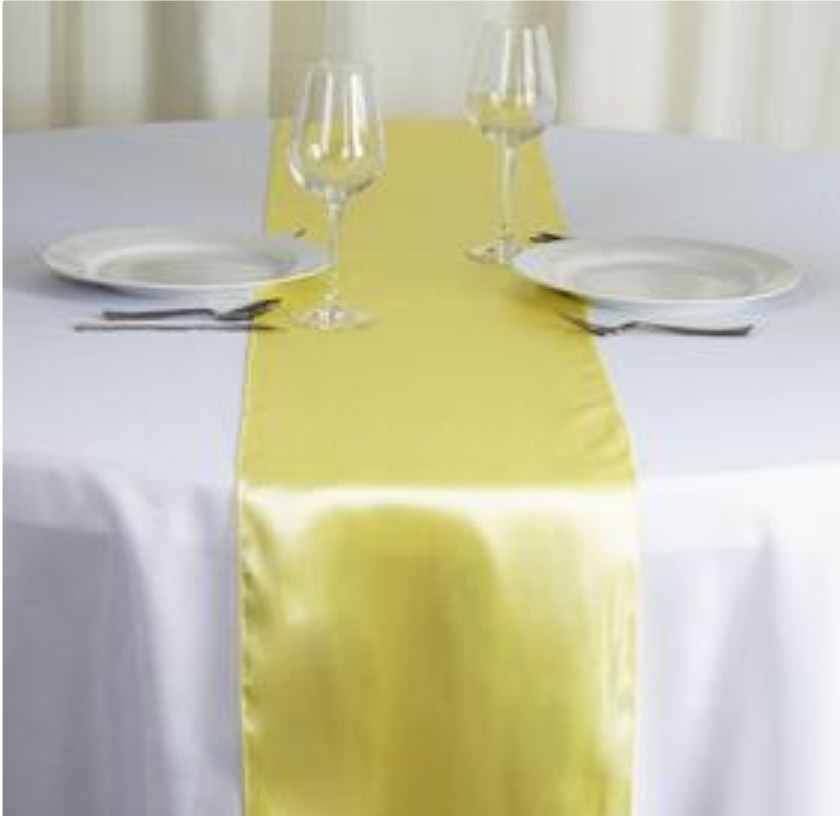 Yellow Satin Table Runner 12x108