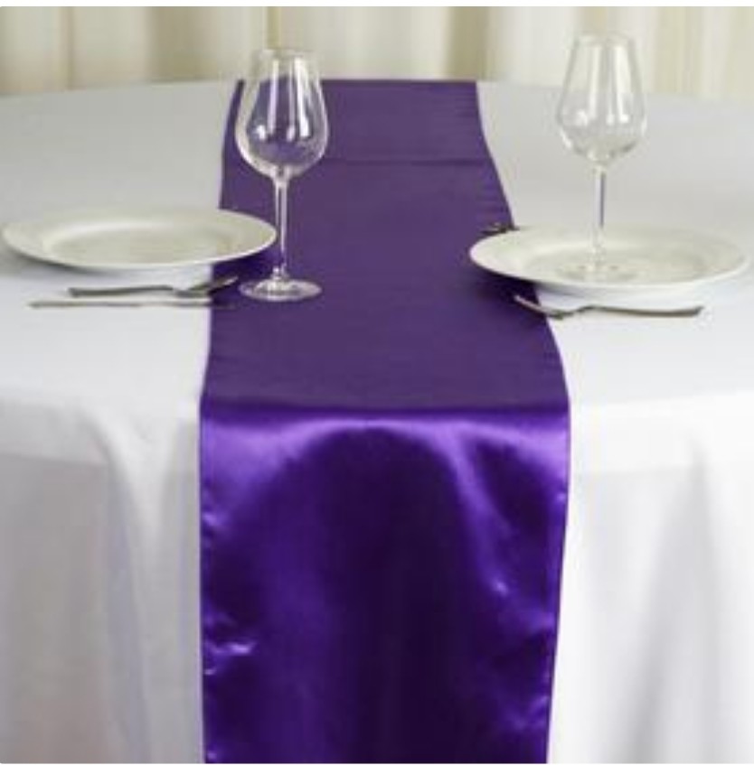 Purple Satin Table Runner