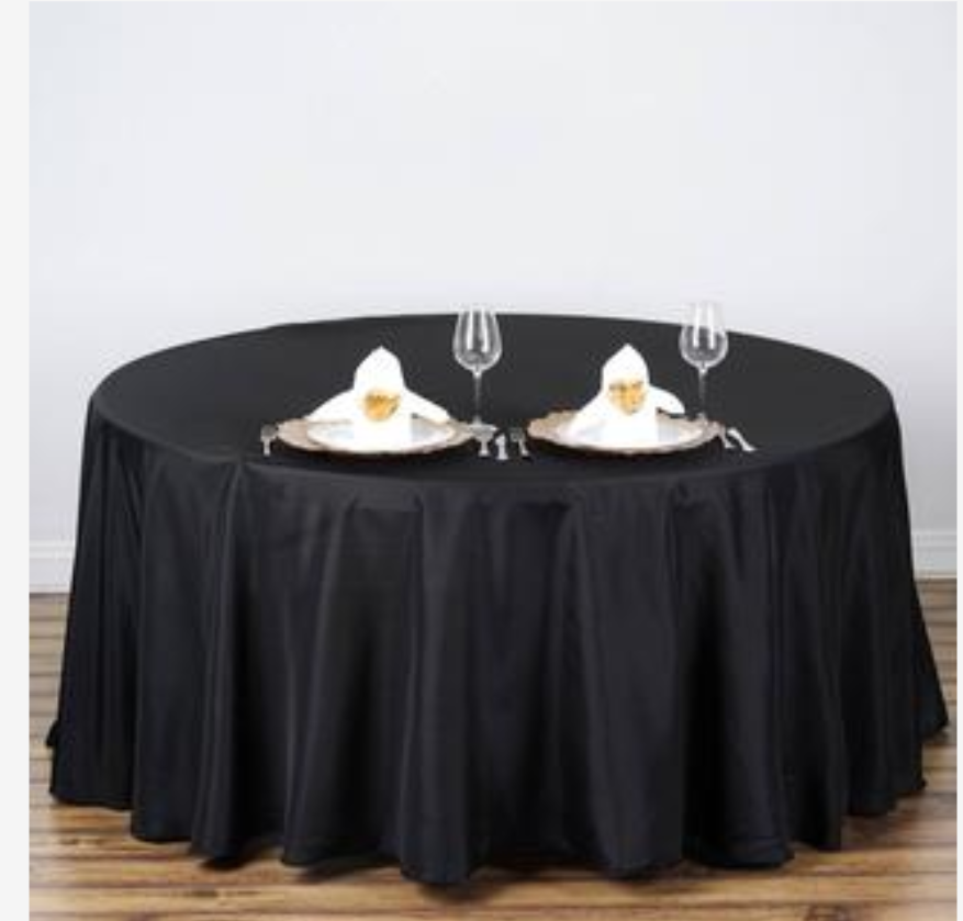 Black Polyester Round 108 inch