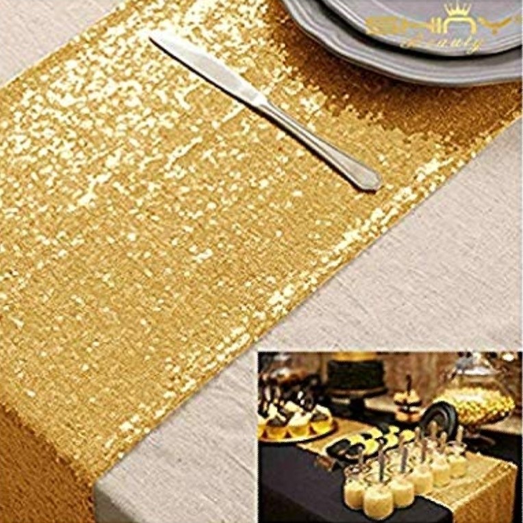 Gold Sequin TableRunner 12x96"