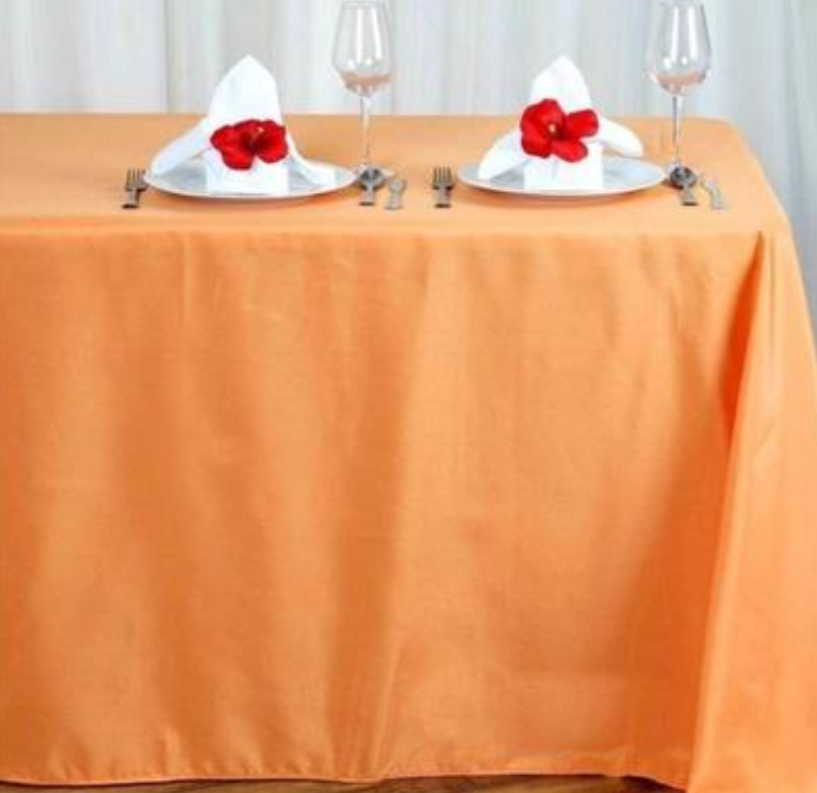 Orange 90 x 156 Polyester Tablecloth