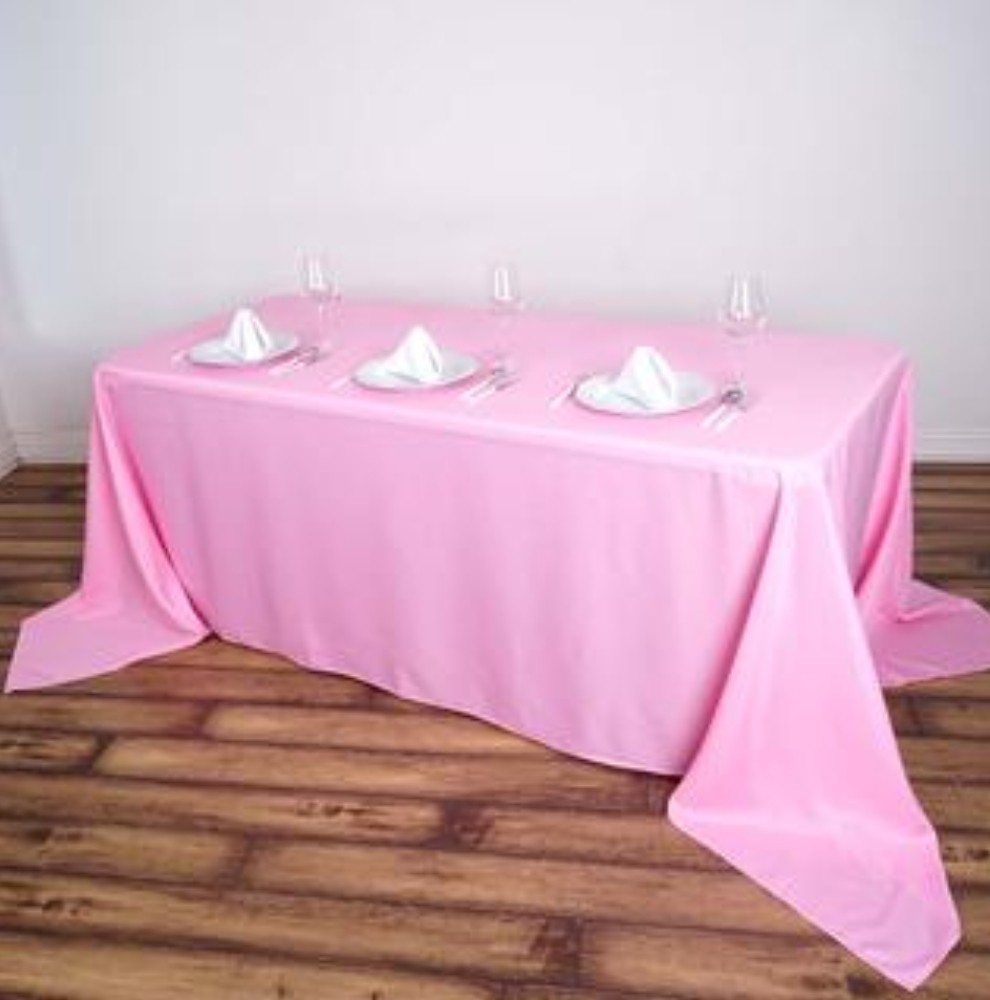 Pink Poly 90x156 Tablecloth