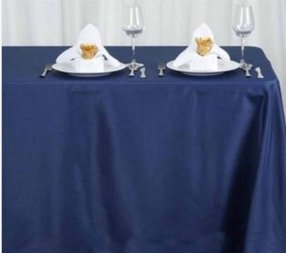 Navy Blue Polyester  90 × 156 Tablecloth