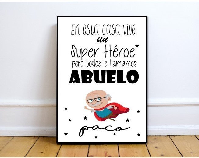 Papá/ Abuelo Impresa y enmarcada