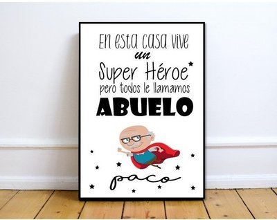 Papá/ Abuelo Impresa y enmarcada