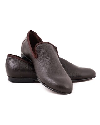 Dark brown leather loafers