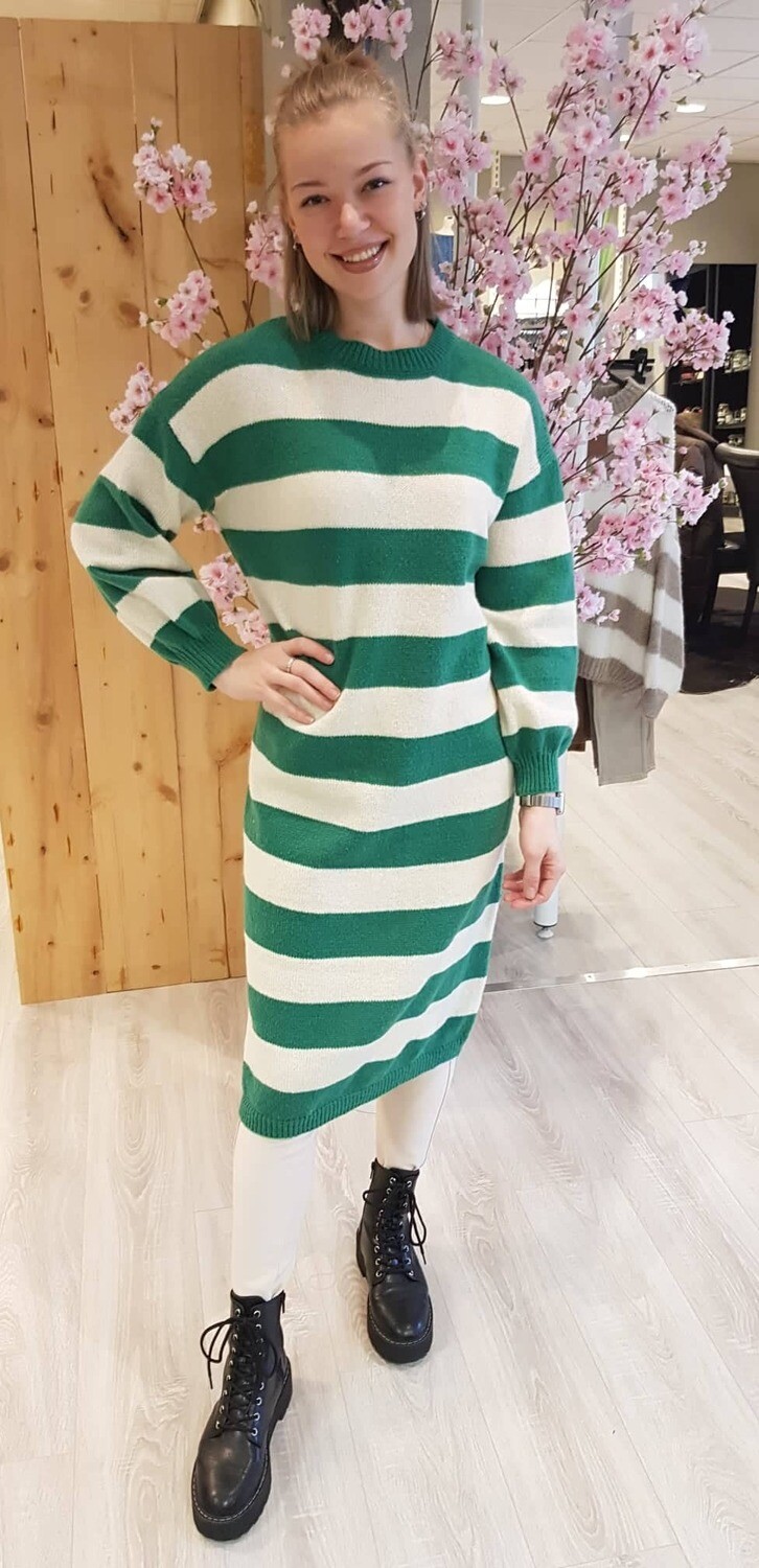 Oversized Strepen jurk groen