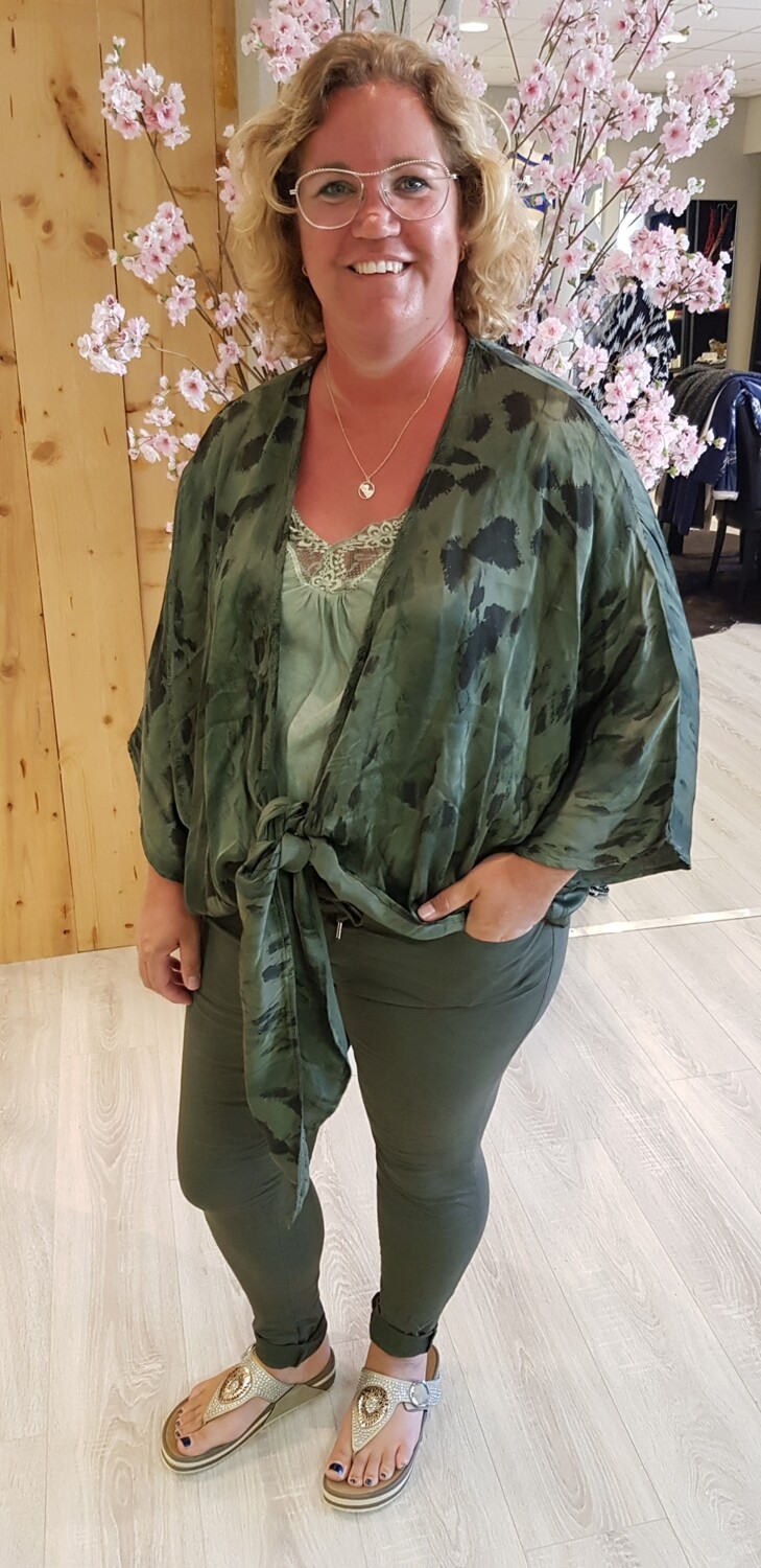 Kimono blouse groen