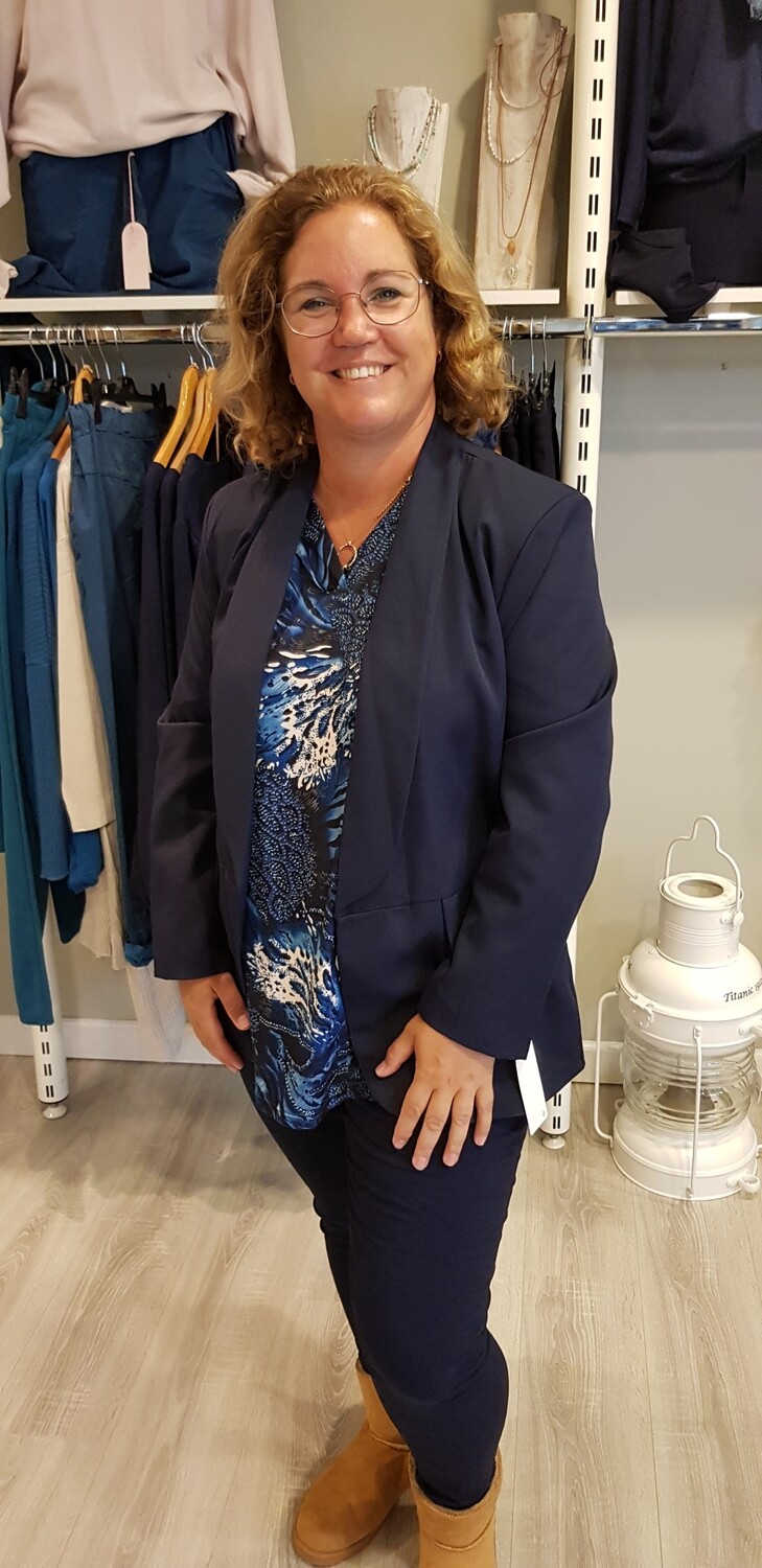 Oversized blazer donker blauw
