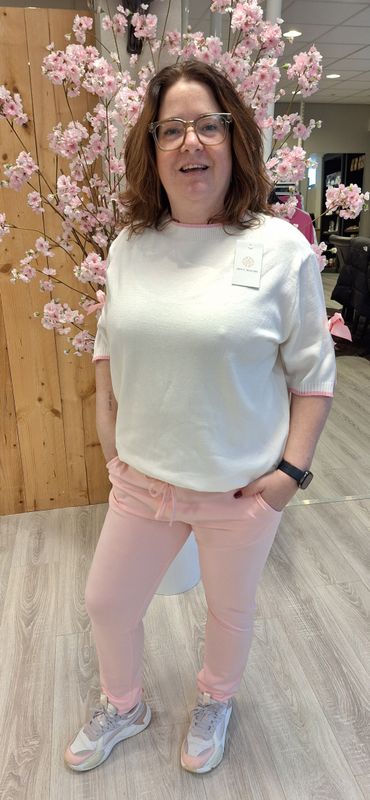 Travelstof broek roze