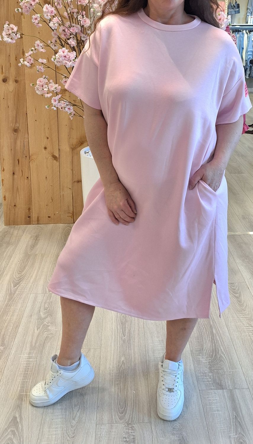 Jog jurk roze Plus