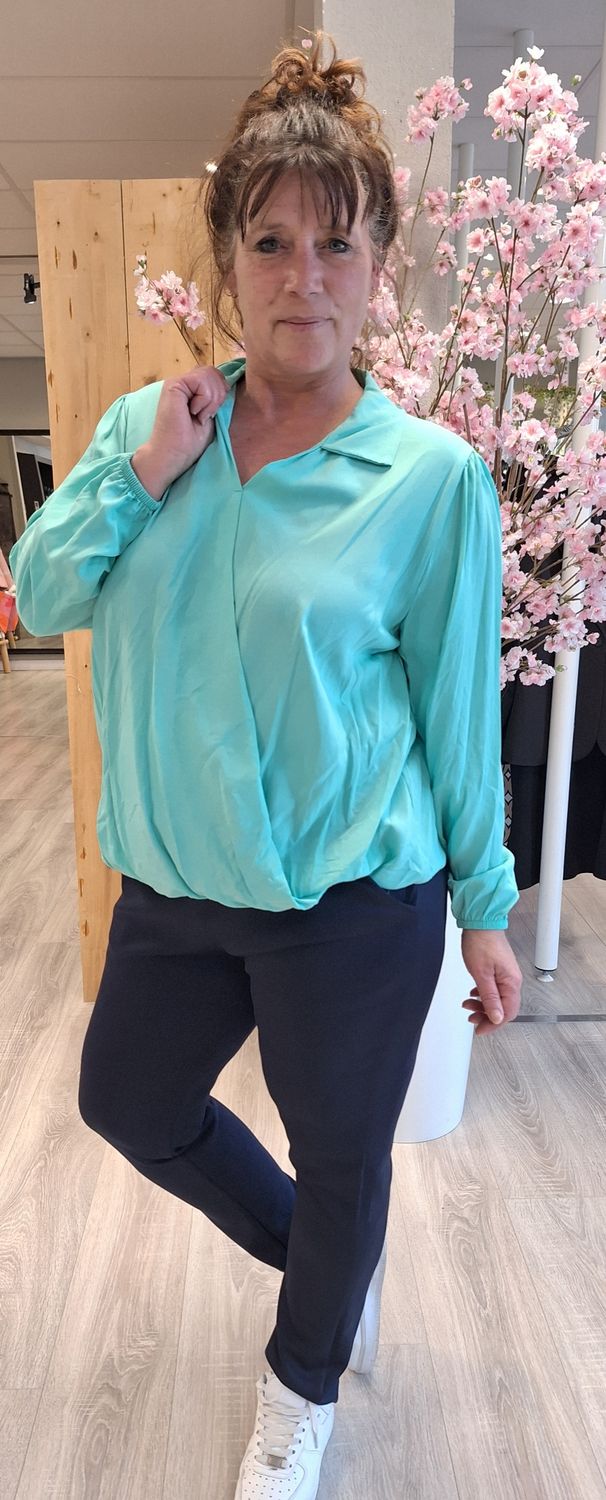 Overslag blouse groen