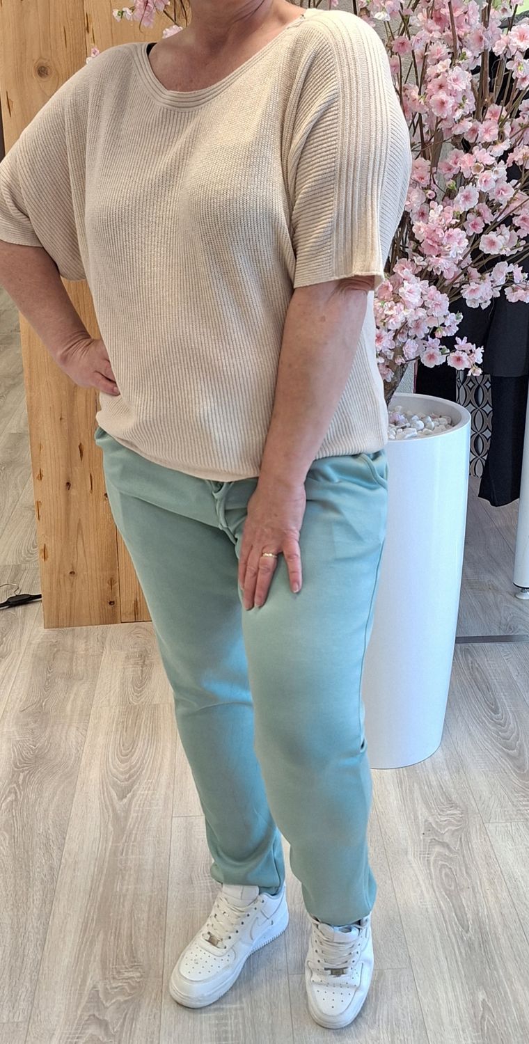 Velvet broek mint